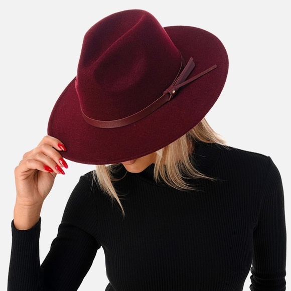 Boho Wide Brim Felt Panama Hat - Picture 5 of 5